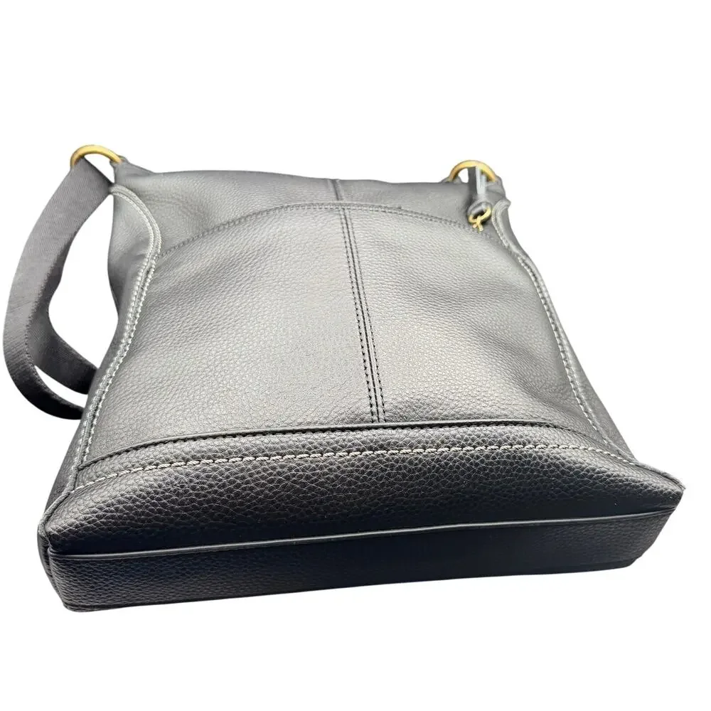 The Sak Lucia Black Pebbled Leather Crossbody Bag Near Perfect